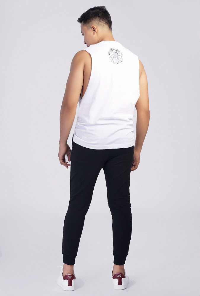 King Design Printed tank top(White)